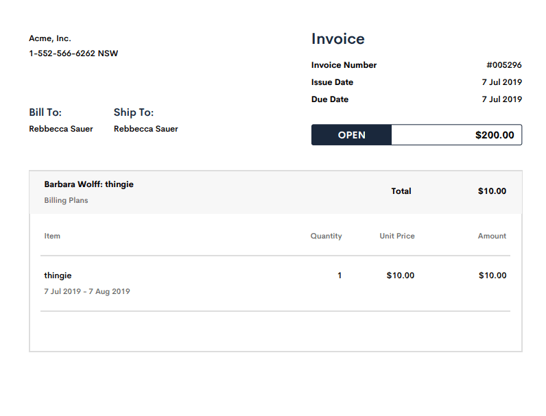 Single subscription's segment within a consolidated invoice