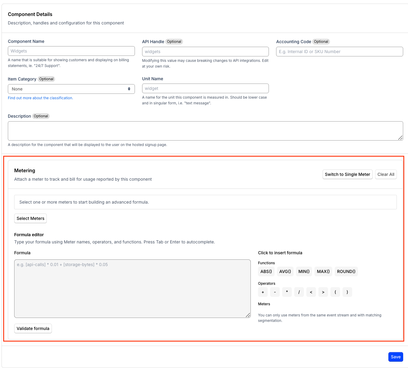 Product metering section after switching to an advanced formula