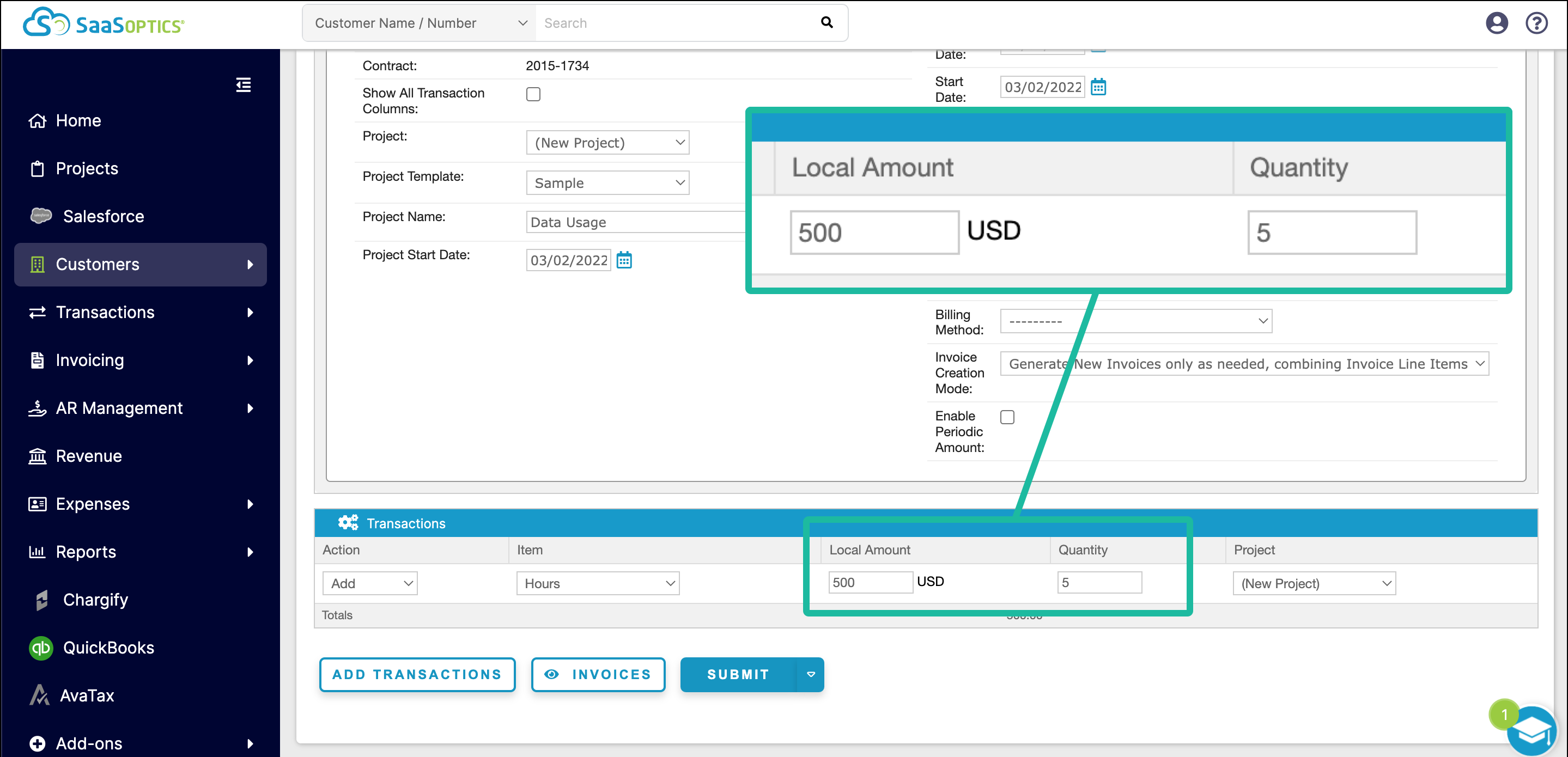 Transaction created from a Milestone