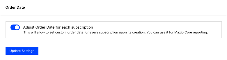 Term subscription order date setting