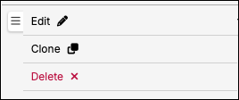 Message row menu with Edit, Clone and Delete