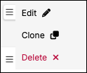 Description menu, showing the Edit, Clone, and Delete options