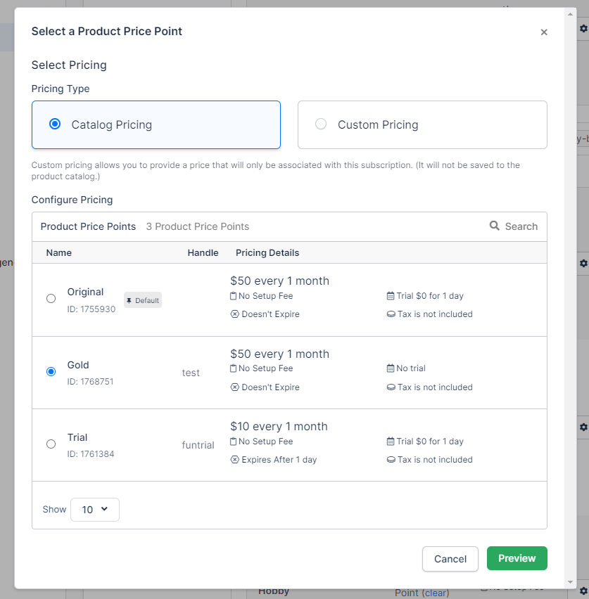 Select Price Point