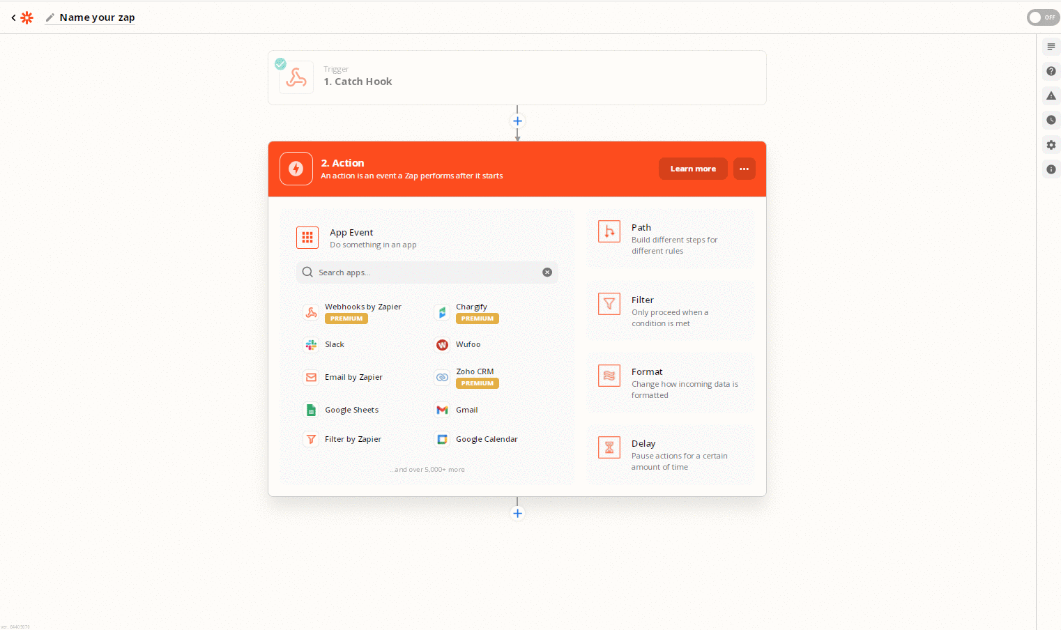 a Zapier Only continue if filter step, set up and testing successfully