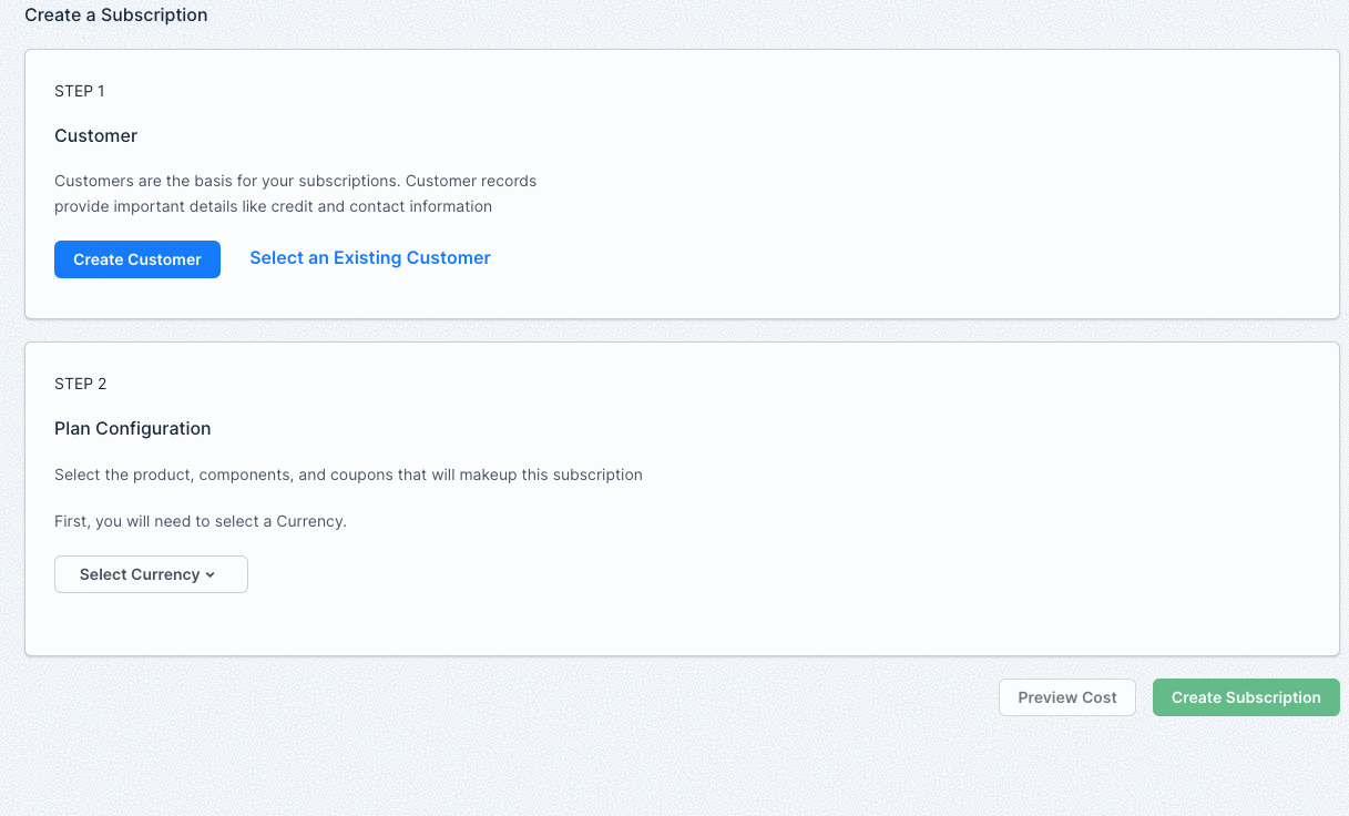 a second subscription joining the group, with consolidation options for accrual, billing date alignment and proration
