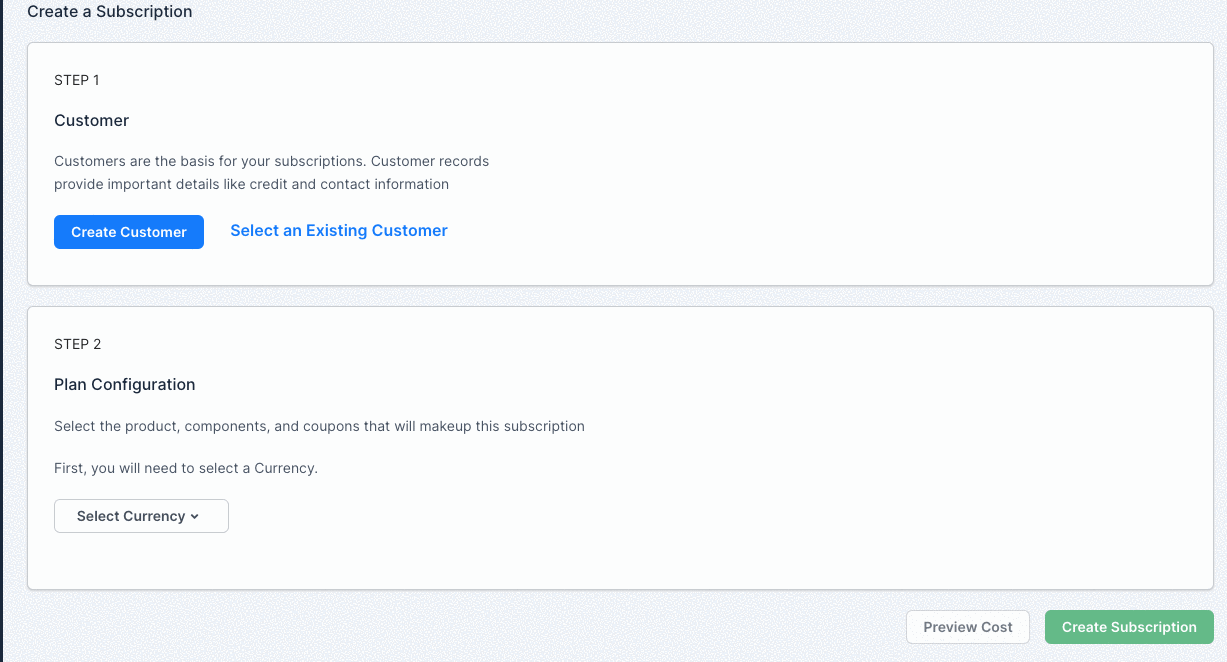 the Create a Subscription form with the consolidated invoices option chosen for the payer