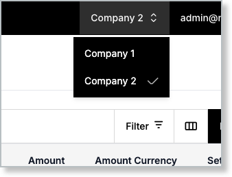 Deposits list with columns for customer, transfer ID, status, gross amount, fee amount and net amount